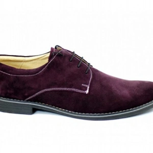 Pantofi bordo barbati piele naturala velur casual-office