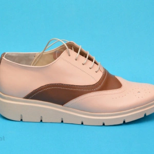 Pantofi dama bej casual-eleganti din piele naturala