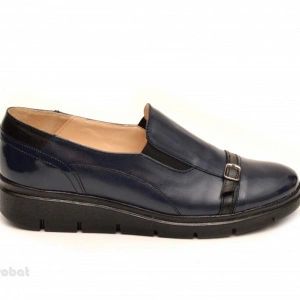 Pantofi dama bleumarin sport-casual din piele naturala cu elastic