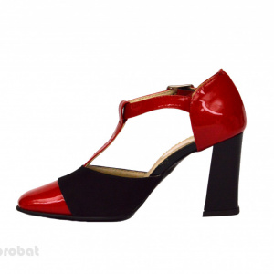 Pantofi dama cu toc aplicat din piele naturala cod P349 - Img 4