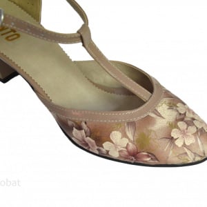 Pantofi dama cu toc aplicat din piele naturala cod P371 - Img 4