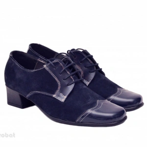 Pantofi dama eleganti bleumarin din piele naturala cu toc 4 cm cod P139BLM