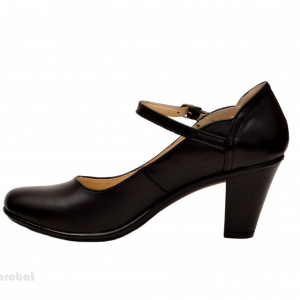Pantofi dama eleganti din piele naturala negri cu toc de 7 cm