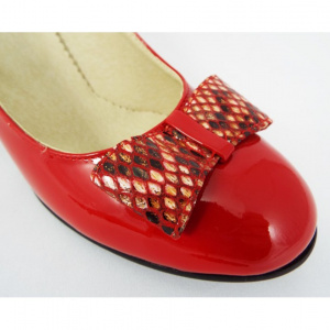 Pantofi dama eleganti din piele naturala rosii lacuiti