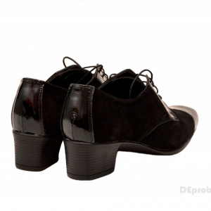 Pantofi dama eleganti negri din piele naturala cu toc 4 cm