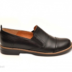 Pantofi dama negri casual-eleganti din piele naturala cu elastic