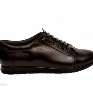 Pantofi dama negri cu siret elastic din piele naturala cod P184N - Img 3