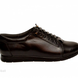 Pantofi dama negri cu siret elastic din piele naturala