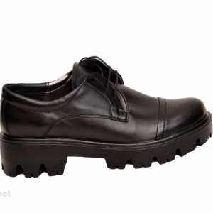 Pantofi dama negri lucrati manual din piele naturala 