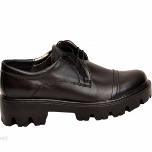 Pantofi dama negri lucrati manual din piele naturala 