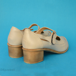Pantofi dama piele naturala bej cu platforma 