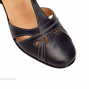 Pantofi dama piele naturala bleumarin cu bareta