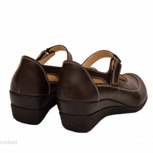 Pantofi dama piele naturala maro cu platforma
