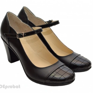 Pantofi dama piele naturala negri cod P13 - Made in Romania