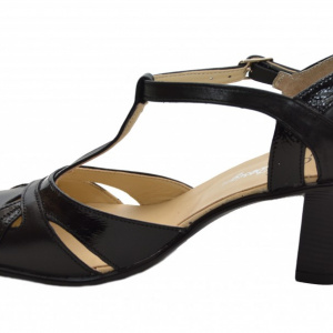 Pantofi dama piele naturala negri cu bareta cod P12 - Made in Romania - Img 4
