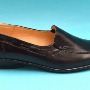 Pantofi dama piele naturala negri cu elastic cod P56 - Made in Romania - Img 3