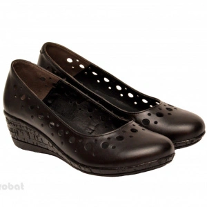 Pantofi dama piele naturala negri cu platforma cod P189
