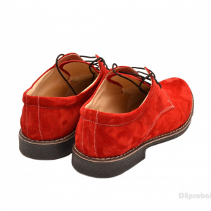 Pantofi rosii barbati piele naturala velur casual-office