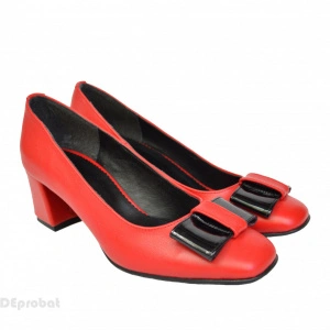 Pantofi rosii dama eleganti din piele naturala cod P380
