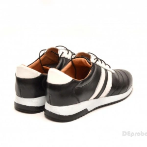 Pantofi sport dama piele naturala negru cu alb