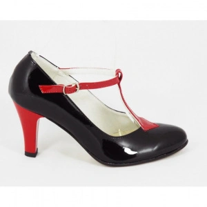 Pantofi stiletto lacuiti dama eleganti din piele naturala