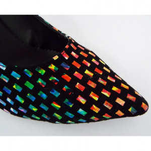 Pantofi stiletto multicolori dama eleganti din piele naturala 