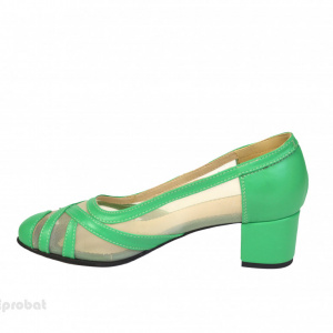 Pantofi verzi dama eleganti din piele naturala