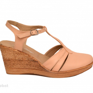 Sandale dama bej cu platforma din piele naturala cod S55BEJ - Img 3
