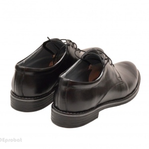 Pantofi bărbați negri casual-eleganți din piele naturală cu șiret – versatilitate și stil