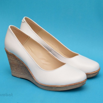 40 - Pantofi albi dama eleganti - casual din piele naturala cod P162ALB