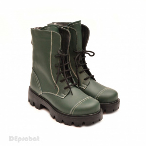 Bocanci verzi dama piele naturala sport-casual cod BOC14V - Made in Romania