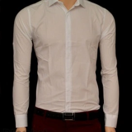 Camasa Alba Slim Fit cu nasturi ascunsi 