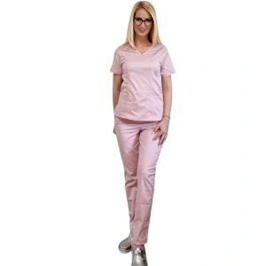Costum medical Mara roz perla - dama STRECH