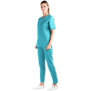 Costum medical PREMIUM unisex - turcoaz verde