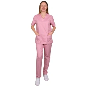 Costum medical roz perla - unisex STRECH