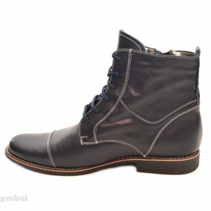 Ghete barbati piele naturala Bleumarin casual-elegante cu siret