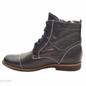 Ghete barbati piele naturala Bleumarin casual-elegante cu siret