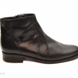 Ghete barbati piele naturala Negre casual-elegante cu fermoar deprobat