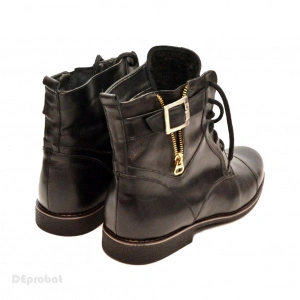 Ghete barbati piele naturala Negre casual-elegante cu siret