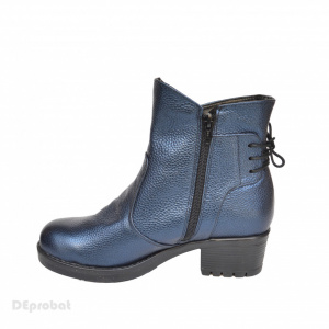 Ghete dama albastre din piele naturala cod G347 - Img 4