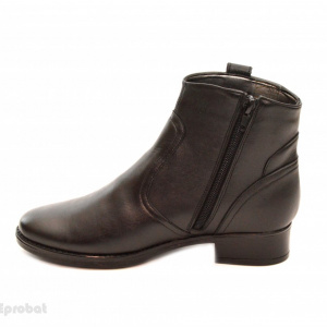Ghete dama casual-elegante negre din piele naturala cu fermoar