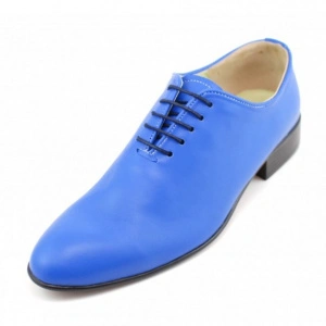 Pantofi barbatesti albastri piele naturala casual-eleganti cod P65A