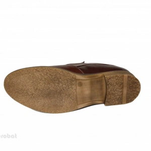 Pantofi barbati piele naturala maro casual-eleganti cu elastic