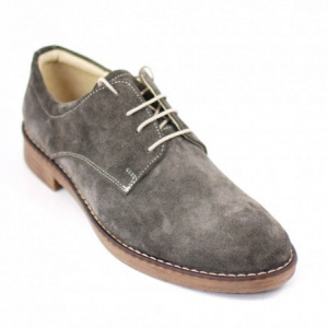 Pantofi barbati piele naturala velur gri casual-eleganti