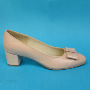 Pantofi bej dama casual-eleganti din piele naturala