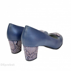 Pantofi bleumarin dama eleganti din piele naturala