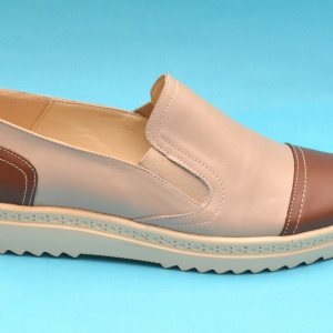 Pantofi dama bej casual-eleganti din piele naturala cu elastic