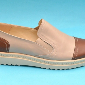 Pantofi dama bej casual-eleganti din piele naturala cu elastic