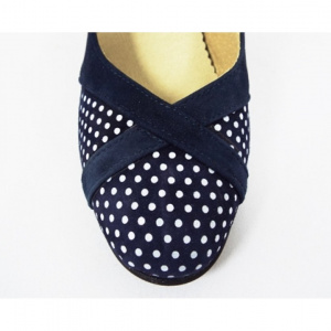 Pantofi dama bleumarin eleganti din piele naturala cu toc de 9 cm