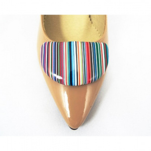 Pantofi dama eleganti bej lacuit din piele naturala cod P313 - Img 4